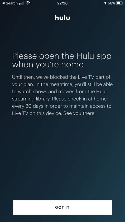 Please open the hulu app when you%27re home - We would like to show you a description here but the site won’t allow us.